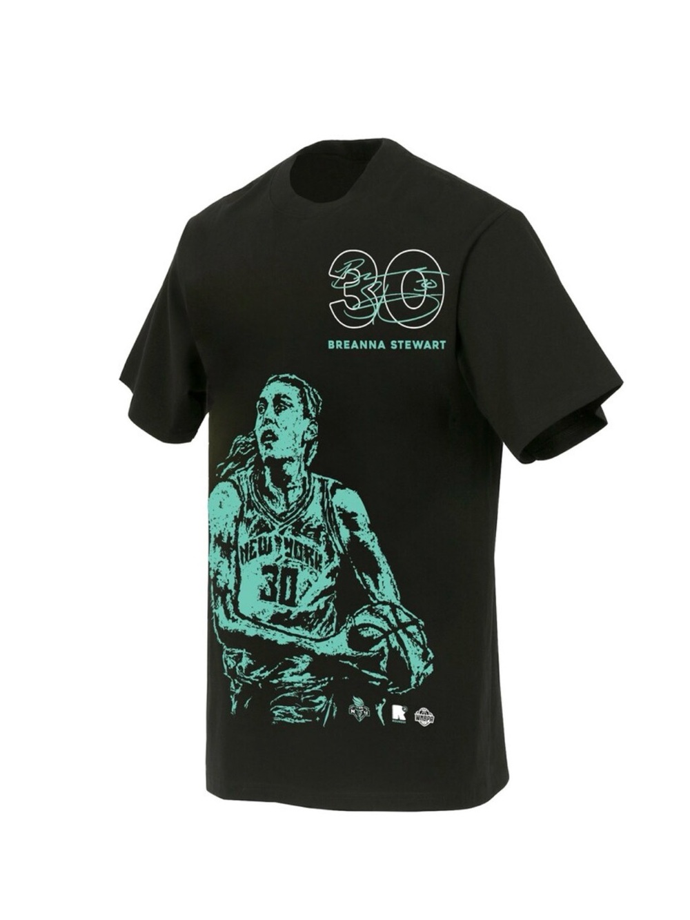 WNBA x Round21 Black Tee with Breanna Stewart Graphic New York Liberty